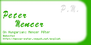 peter mencer business card